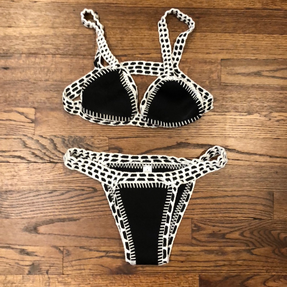 Never worn! Black and white bathing suit